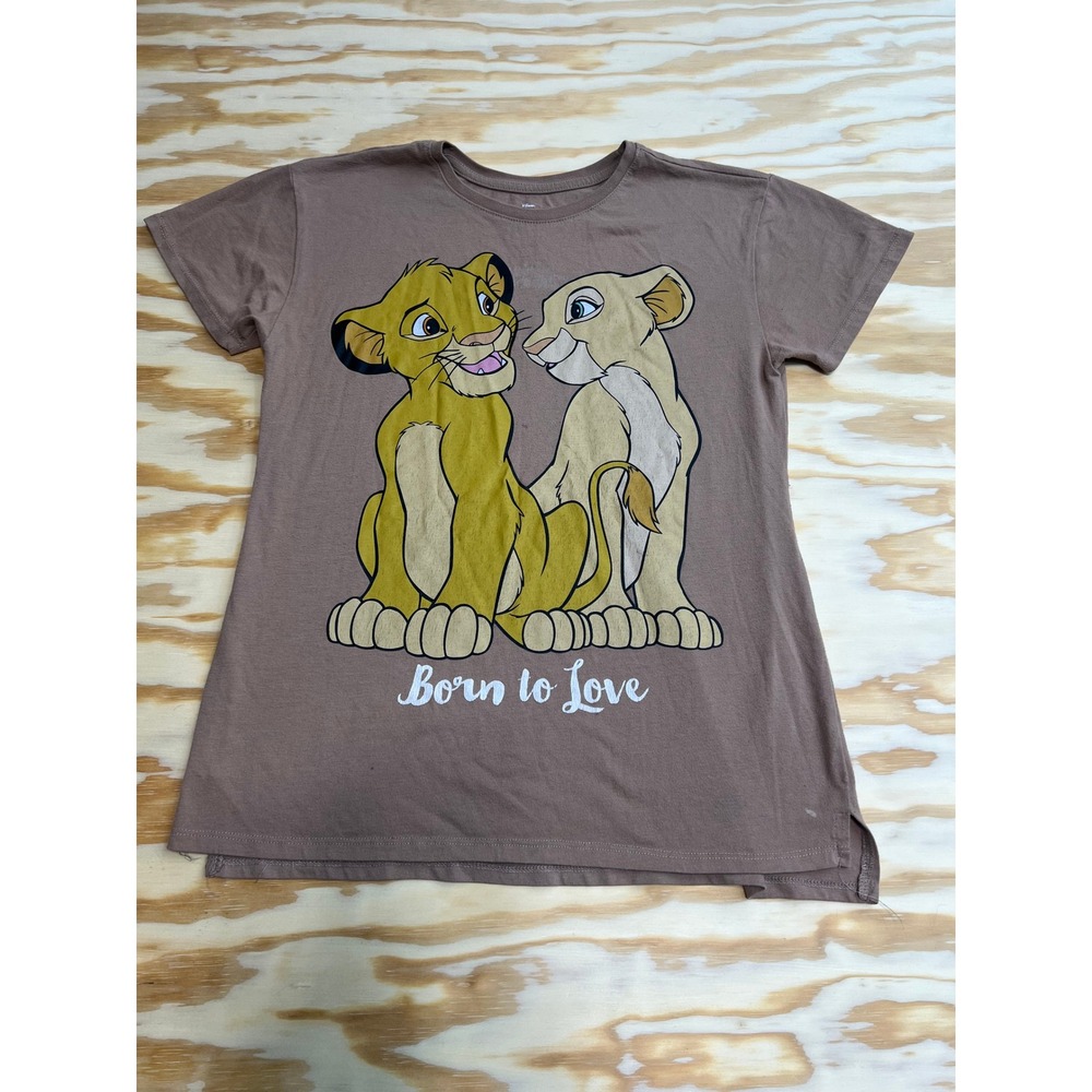 Disney Lion King Simba Nala Born to Love Graphic Tee Brown Size M
